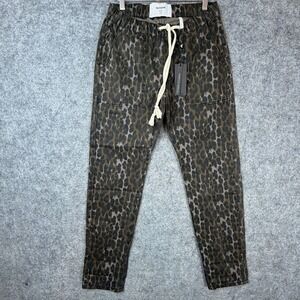 One Teaspoon Shabbies Boyfriend Jeans Womens XS Bronze Leopard Print Drawstring